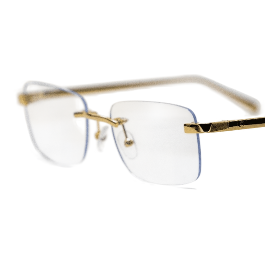 Gold Carré Transparent Sunglasses