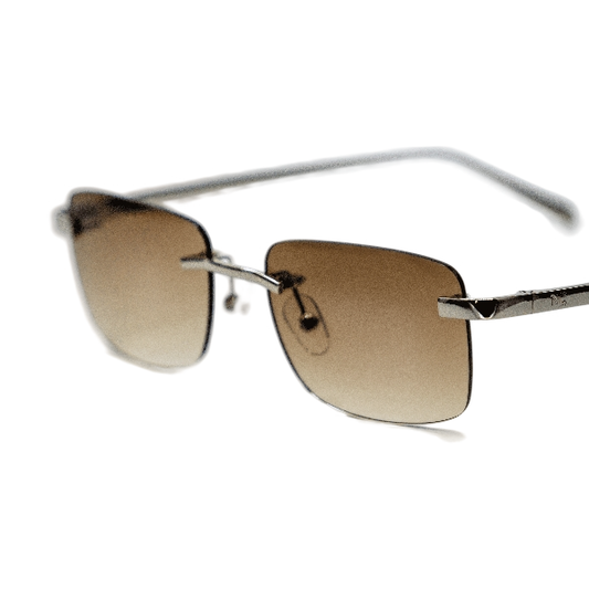 Silver Carré Brown Sunglasses