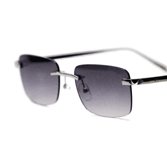 Silver Carré Black Sunglasses
