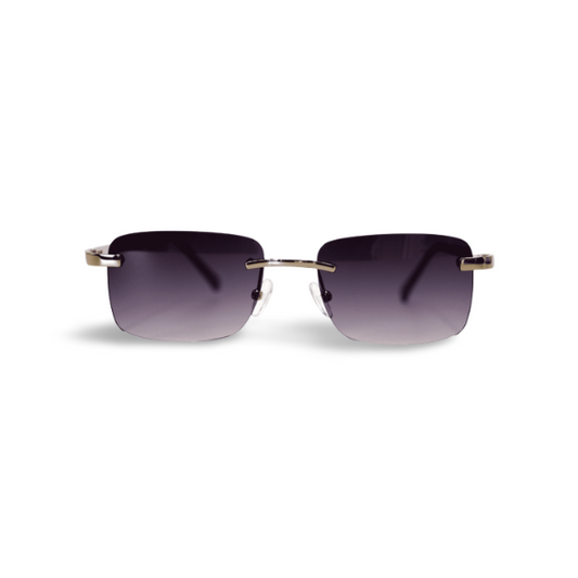 Silver Carré Black Sunglasses