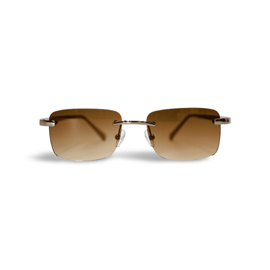 Silver Carré Brown Sunglasses
