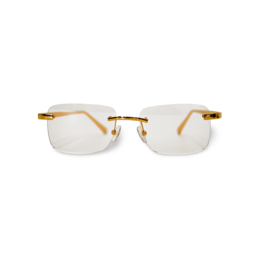 Gold Carré Transparent Sunglasses