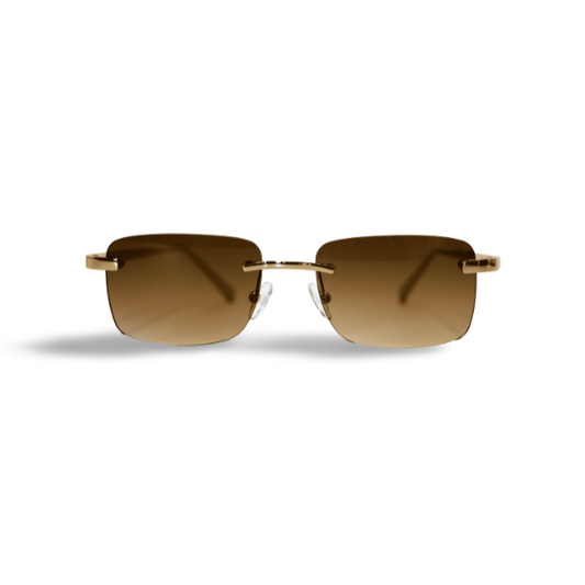 Gold Carré Brown Sunglasses