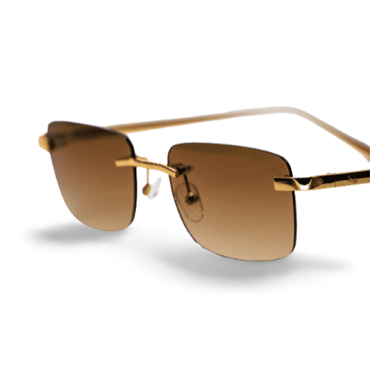 Gold Carré Brown Sunglasses