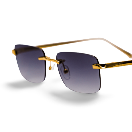 Gold Carré Black Sunglasses