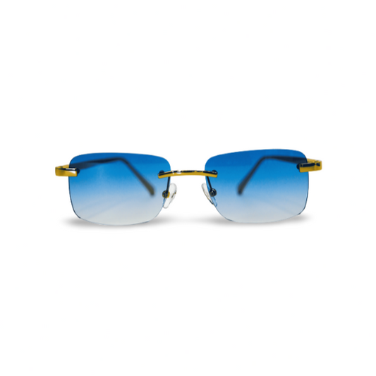 Gold Carré Blue Sunglasses
