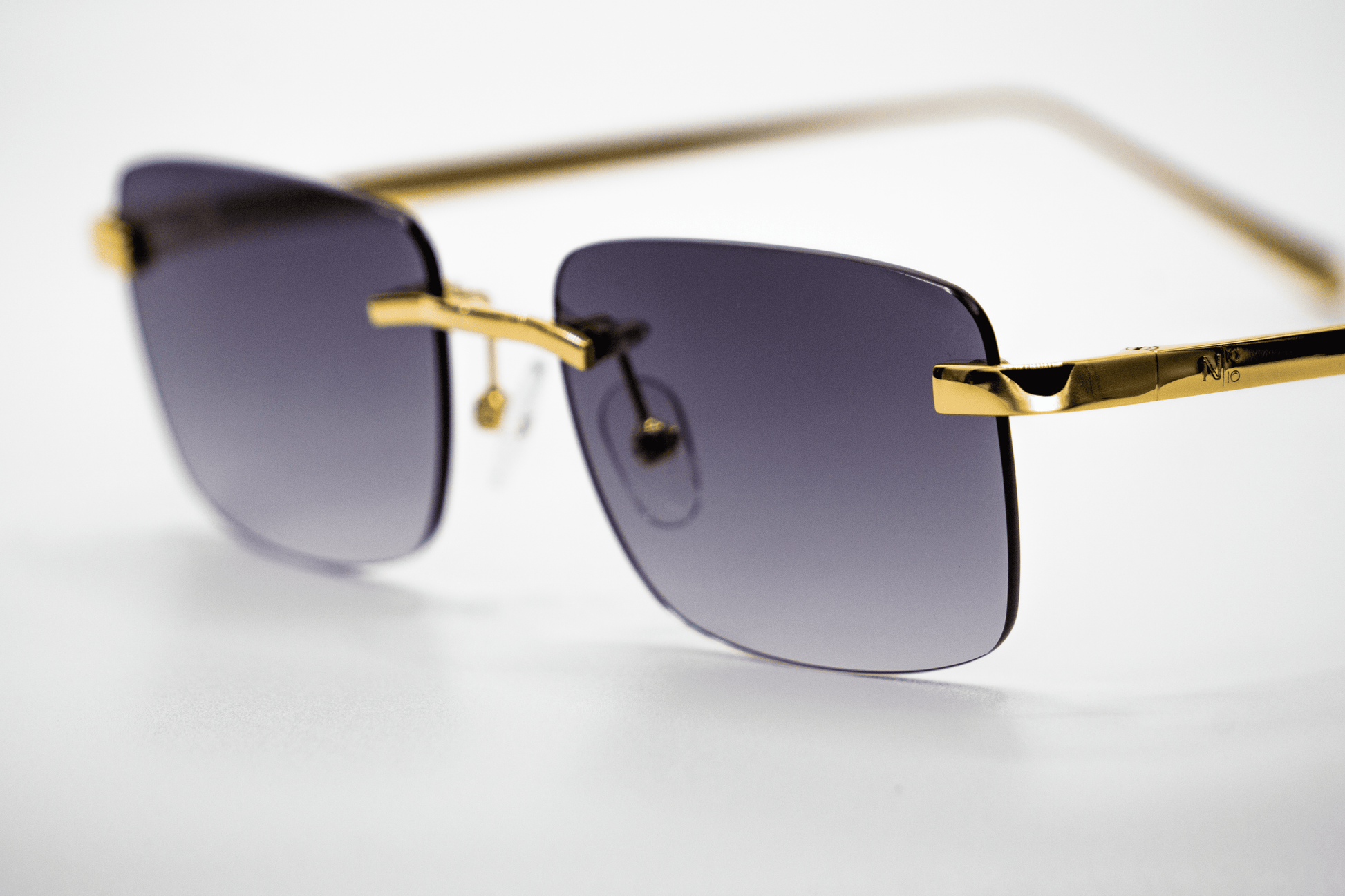 Gold Carré Black Sunglasses