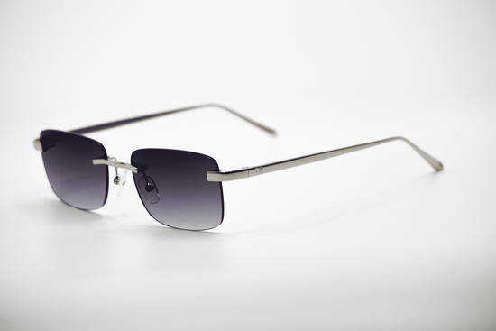 Silver Carré Black Sunglasses