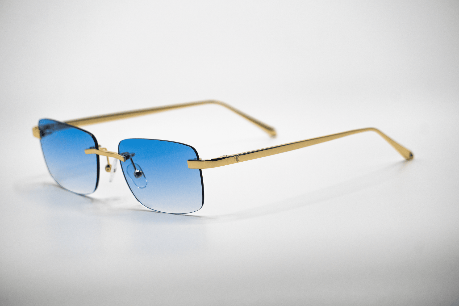 Gold Carré Blue Sunglasses