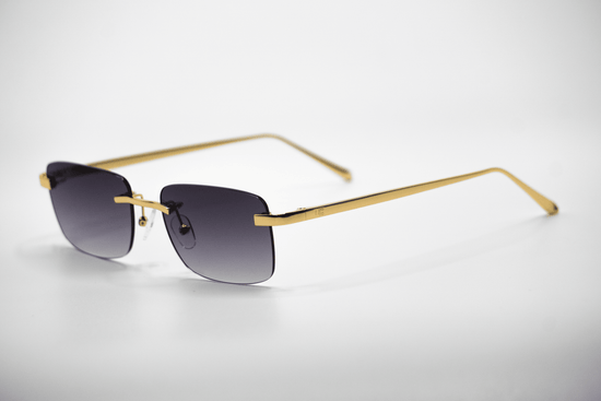 Gold Carré Black Sunglasses