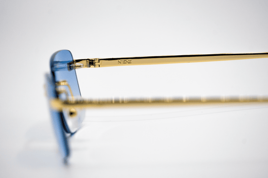 Gold Carré Blue Sunglasses