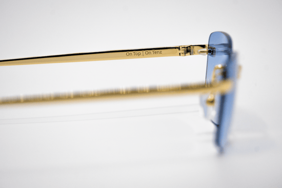 Gold Carré Blue Sunglasses