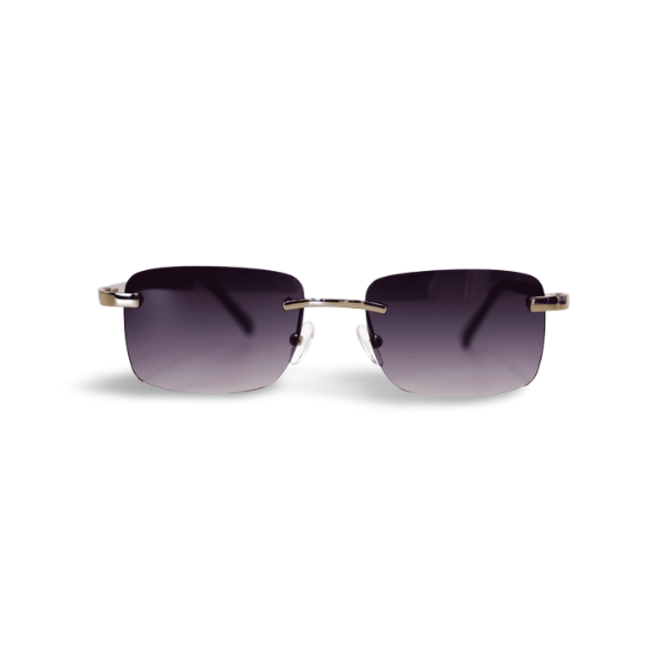 Silver Carré Black Sunglasses